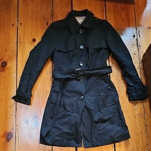 Banana Republic Black Trench Coat with Belted Waist